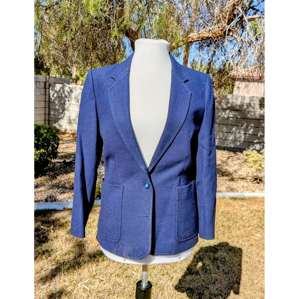 Classic Tokyo Takihyo Womens M Lined Pockets Button Navy Blazer Coat Jacket EUC